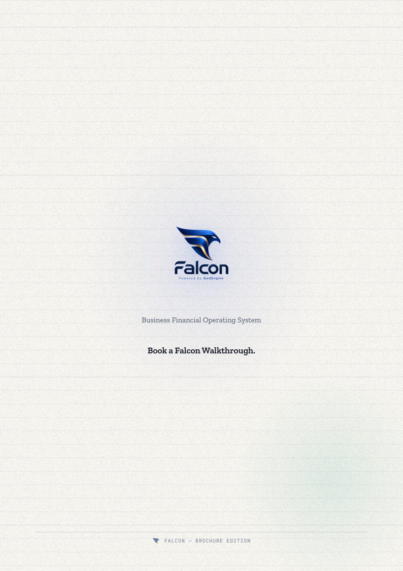 Brochure page 18: Book a Falcon Walkthrough